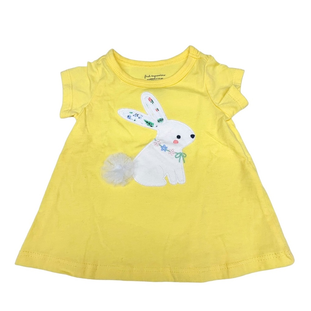 First Impressions - Bunny Short Sleeve Tee - Yellow - 6-9 months